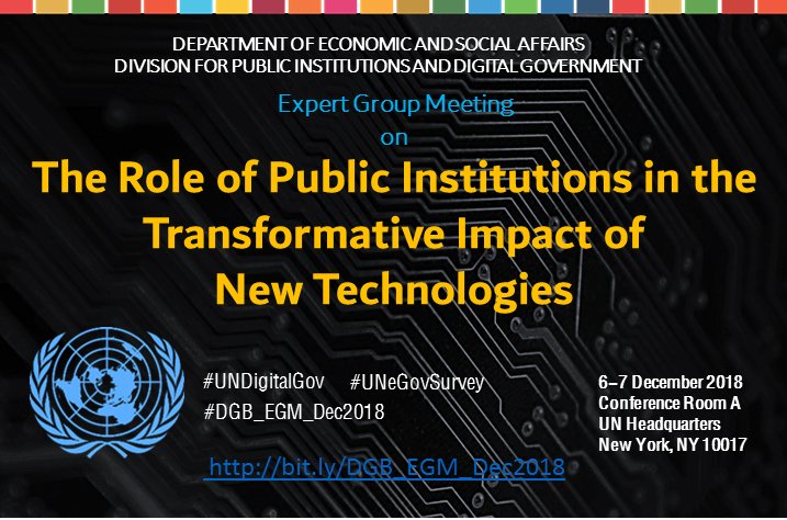 enzolefevre's tweet photo. Looking forward two intense days of discussion at the @UN with top leading experts in the field of #emergingtechnologies to explore the role of the public sector in governing the trasformative impact of emerging technologies #UNDigitalGov #DGB_EGM_Dec2018 https://t.co/MQLqmNVGKh https://t.co/CiClNfYCDO