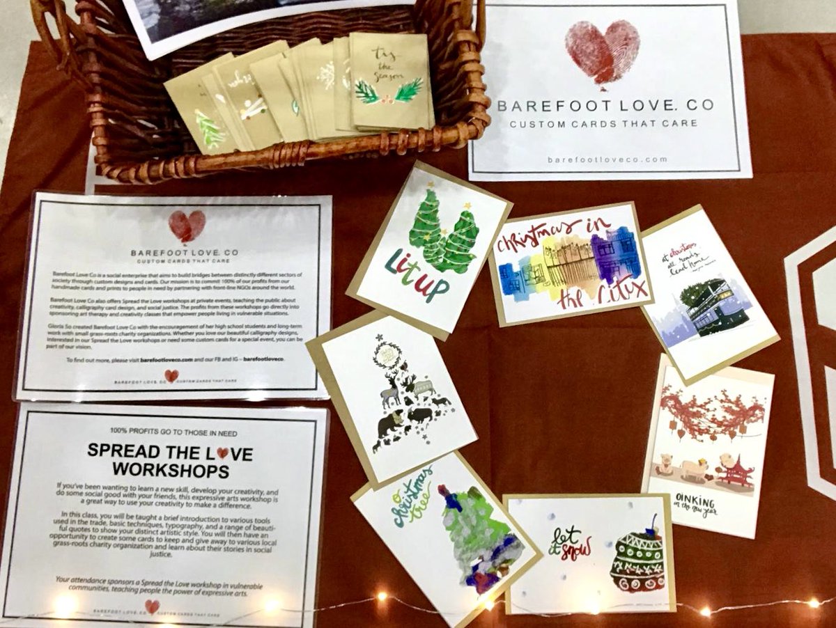 glointhecity's tweet photo. Thank you @TISHSCouncil and @MakLydia for selling Barefoot Love. Co cards at the TIS Winter Wonderland in Macau tonight! We love your hearts in serving and doing good together!! 

 #volunteer #education #globalcitizenship #socialenterprise #studentleadership #teacherpartnerships https://t.co/JHrtX1dhgY