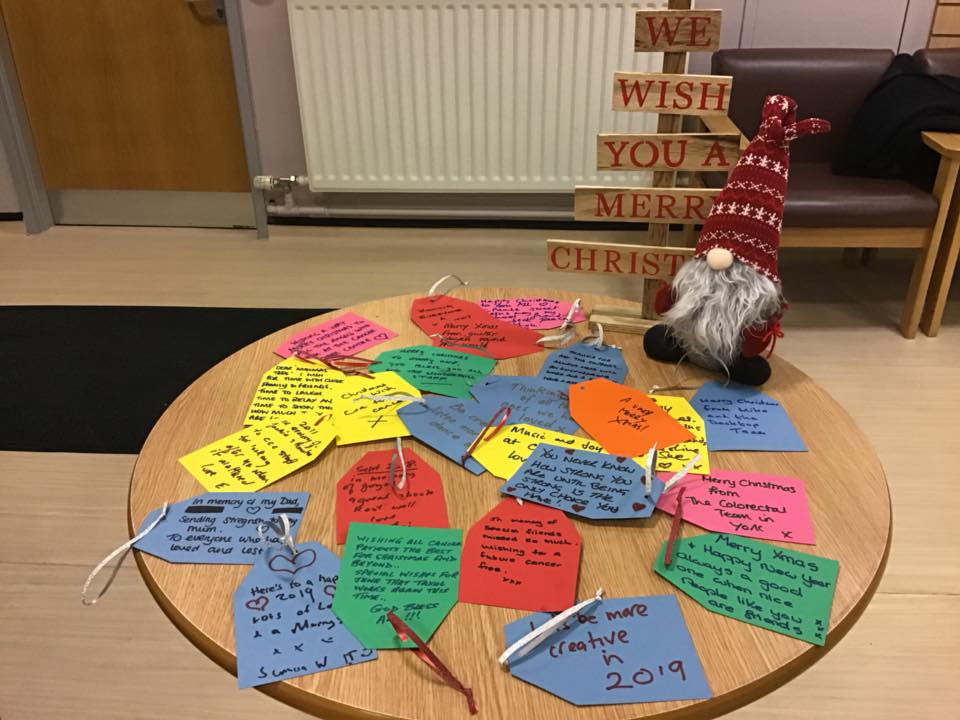 YSTeachingNHS's tweet photo. Merry ‘Wishmas’ from the Cancer Care Centre at York Hospital and thank you to all who attended today to give thanks and share their memories and wishes with the cancer care team. Special thanks too to Trust Chaplain, Louise Grosberg, for her blessing of the Wishmas tree. 🎄 https://t.co/7N7ozlM5j6