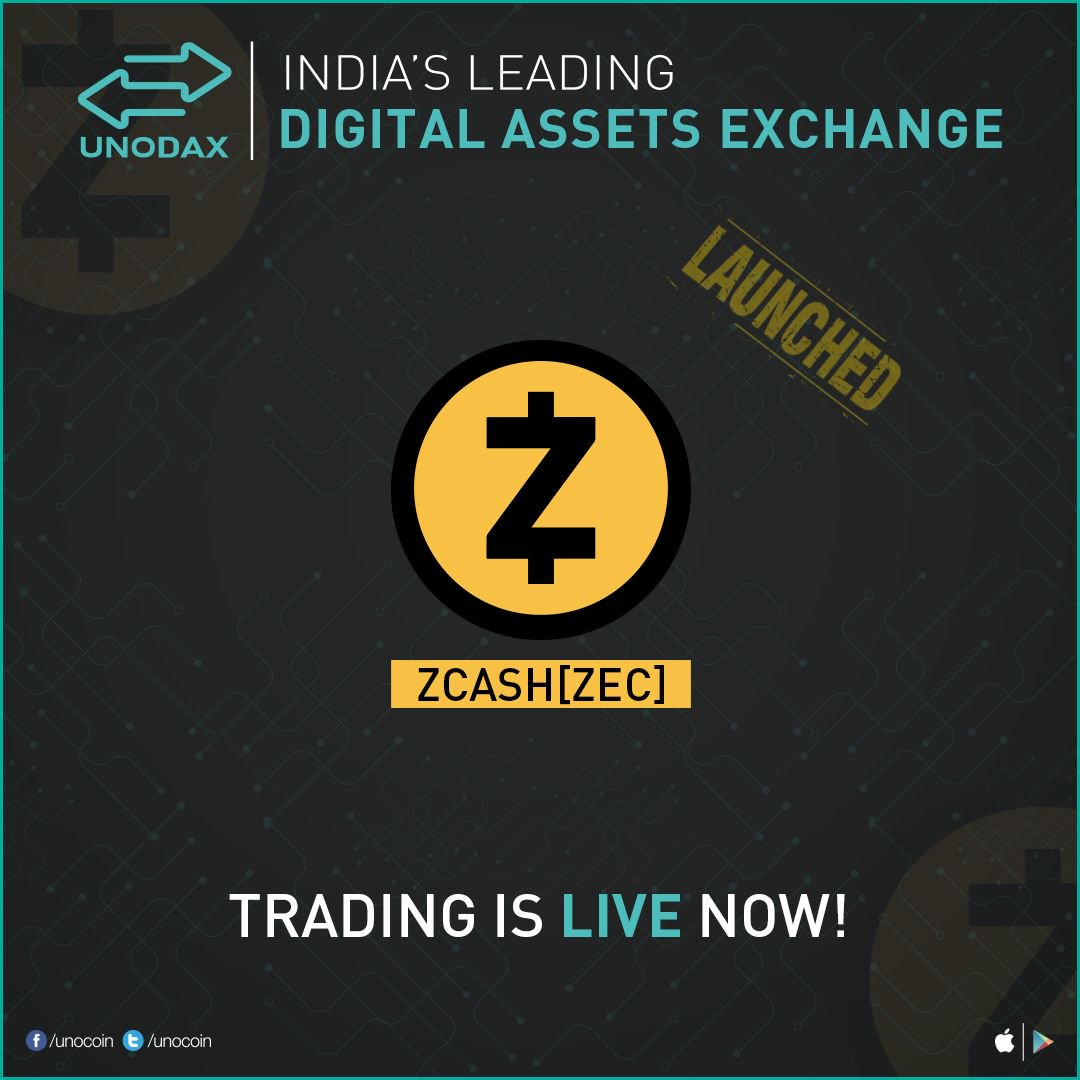 UnoDAX_Official's tweet photo. #Unodax listed #ZCASH as a new quote coin which you can buy & sell with INR, #BTC, #TUSD & ETH base pairs.
#trade #cryptotocrypto #tradingpair @zcashco https://t.co/2sWzWwur6A