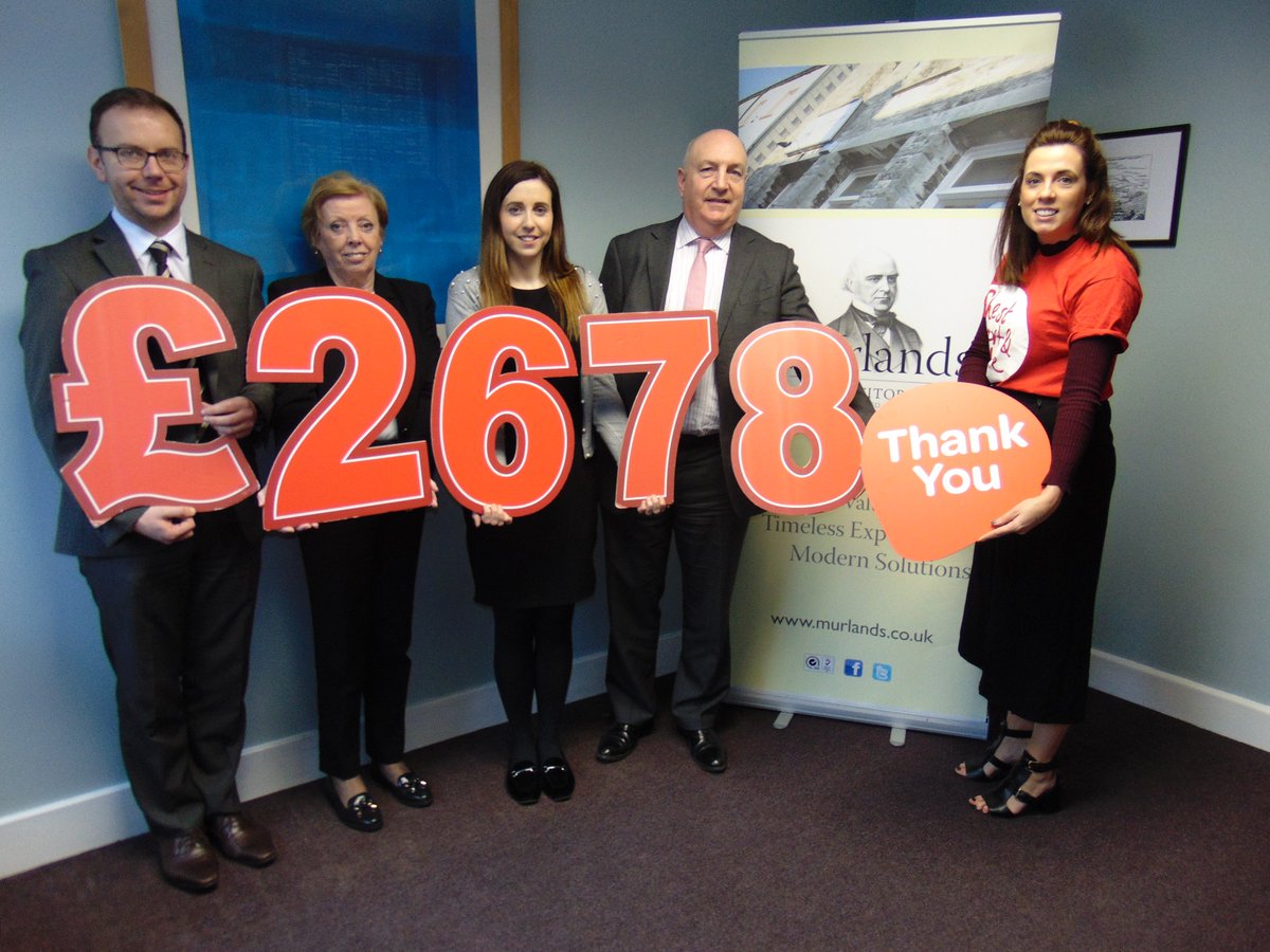 nichstweet's tweet photo. #ThankYou to @Murlands who have continued their committed support of Northern Ireland Chest Heart &amp; Stroke. During the month of January 2018 they waived their fee for writing a Will and instead invited their clients to make a donation to NICHS, raising an incredible £2678 https://t.co/LxbXuORbsW