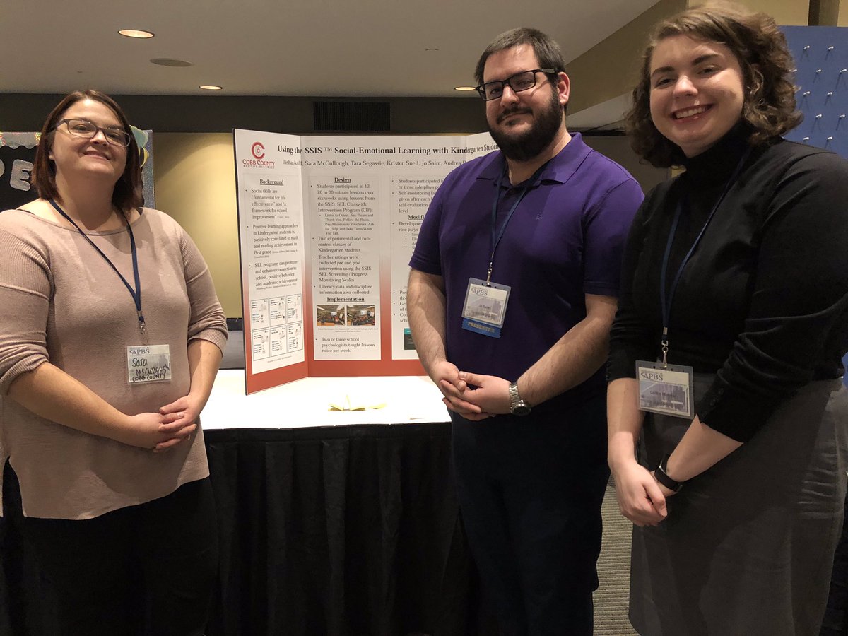 Cobb County school psychologists (and intern) present poster session at Georgia Association for Positive Behavior Support. So proud of their initiative!