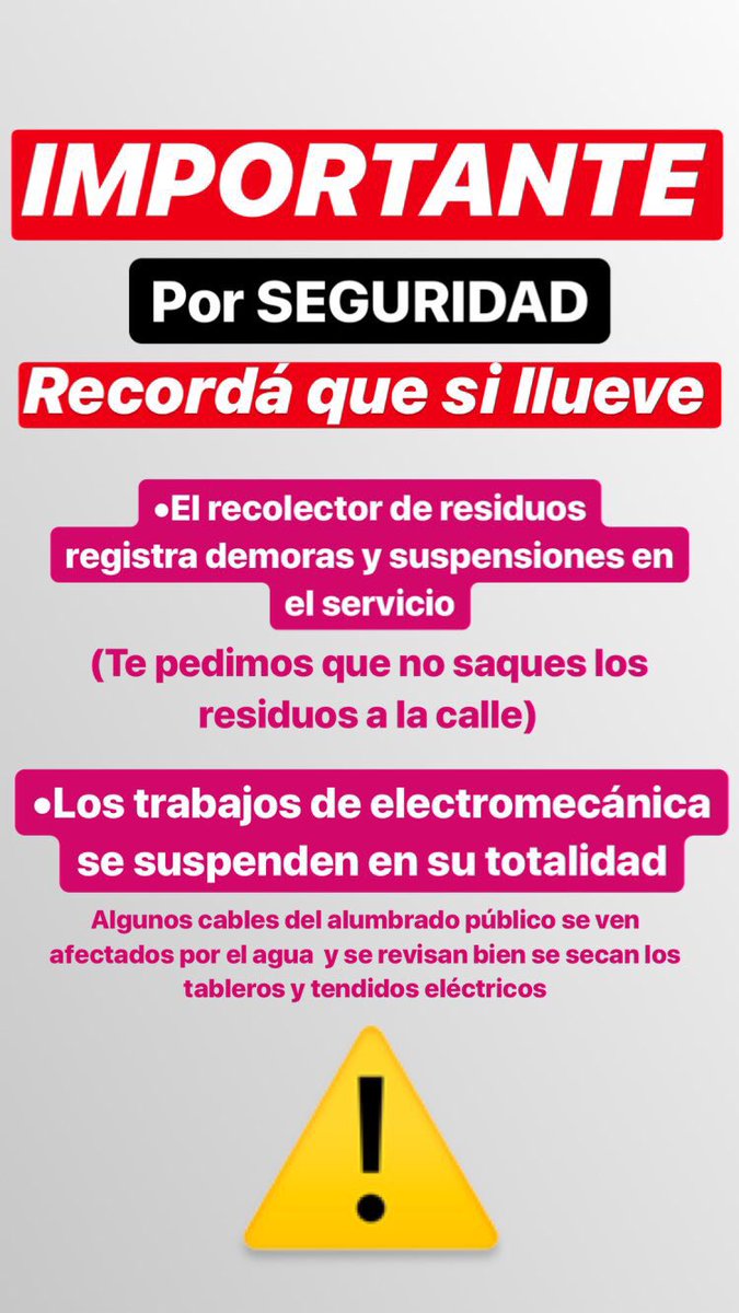 ciudaddigitallr's tweet photo. Ante las lluvias: Info súper importante sobre los servicios públicos y la seguridad ciudadana en su conjunto ⚠️⚠️ https://t.co/T2ewlxQalM