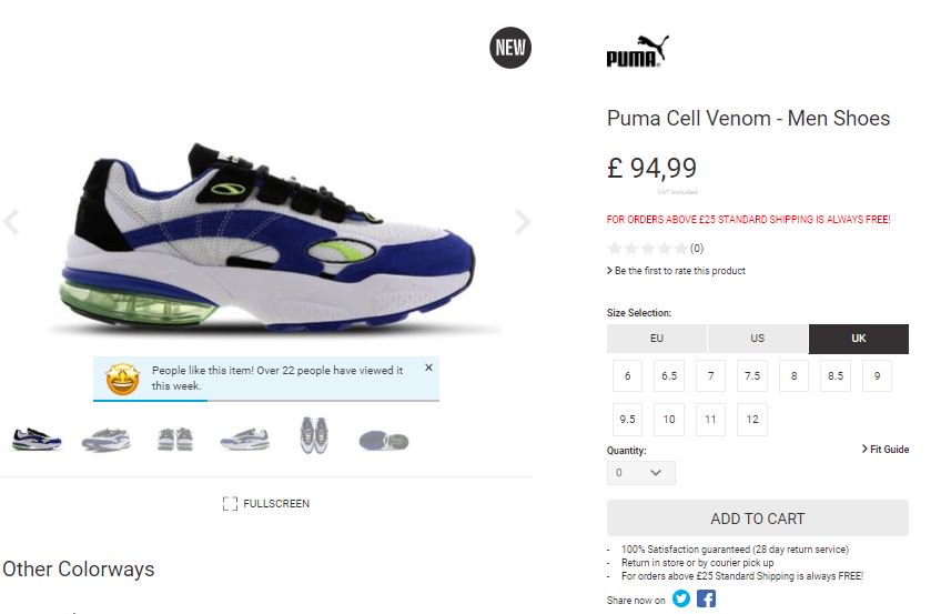 puma cell venom footlocker