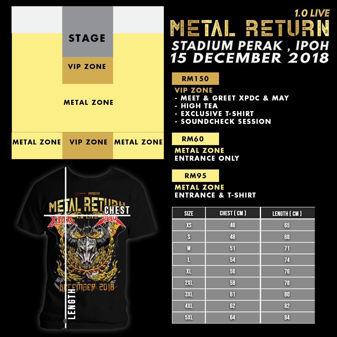 Stubapp's tweet photo. Mai Konsert Metal Return XPDC x May pada 15 Dec ini di Stadium Perak. Banyak hadiah lucky draw menarik menanti anda! Ada Kereta Myvi ! Tiket boleh dibeli melalui aplikasi @Stubapp . Ayuh semua!
#stubapp #stubappmusic #xpdcmay #stadiumperak https://t.co/yUPQZGVgaf