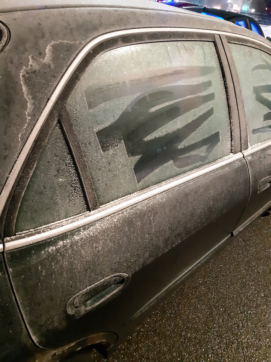 CPSSgtMartin's tweet photo. So, trust me when I say I understand how cold it is. But this is not ok, and this was better than their windshield was. You need to be able to see out of all your windows. #YYC #Checkstop #ClearYourWindows https://t.co/cuaIzeUQfL