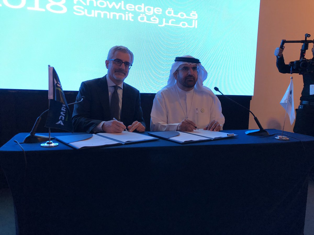 #DarkMatter and #MBRF sign MoU <a href="/KnowSummit/">Knowledge Summit - قمة المعرفة</a> .  Talent development in STEM, high tech and cyber technologies are key to national competitiveness and sustainability