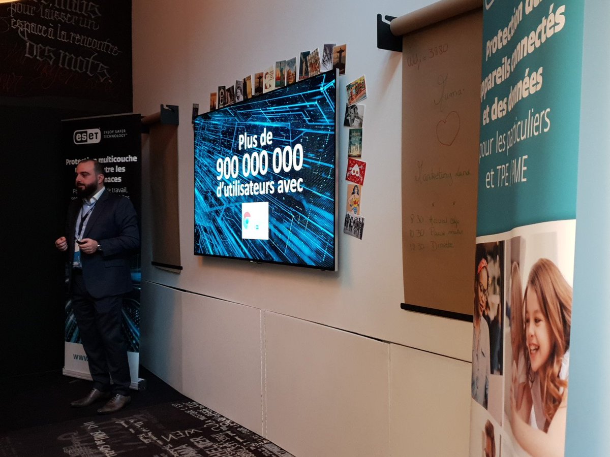 ESET_France's tweet photo. Nous sommes en direct depuis l'ESET Partner Day à #Paris, une matinée avec nos partenaires pour échanger sur différents sujets en cybersecurite. #cybersécurité #JeudiPhoto https://t.co/YnpUZOaaFk