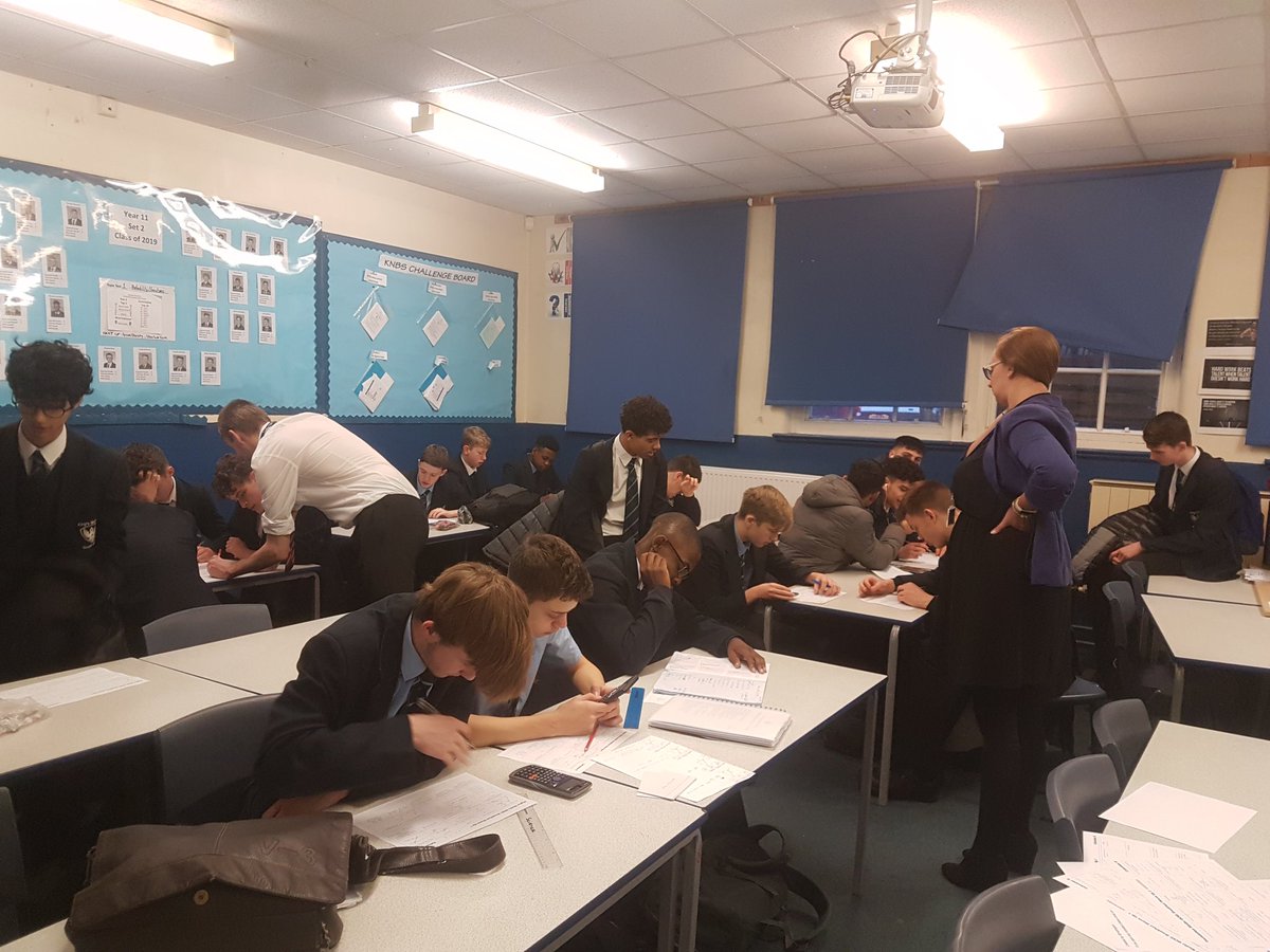 KNBS_Maths's tweet photo. It's a cold, wet and windy December morning here at @knbs_school, but that hasn't stopped our Year 11 students coming in early for some last minute preparation before they sit Paper 3 this morning. https://t.co/wPnE7uyusj