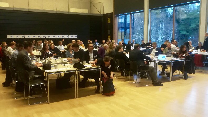 CLEANcluster's tweet photo. Så er vores Smart Water konference skudt i gang. Det bliver en spændende dag omkring digitaliseringen i vandsektoren, hvor vi får mulighed for at diskutere konkrete udfordringer og løsninger. Projektholdet præsenterer her de 14 udfordringer. #smartwater #cleancluster https://t.co/WhqCjXPHJR