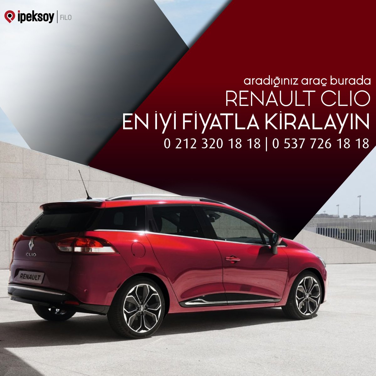 Renault Clio kısa ve uzun dönemli kiralamalarınızda avantajlı fiyatlarla İpeksoy Filo'da! 0 212 320 18 18 | 0 537 726 18 18
ipeksoyfilo.com.tr
#ipeksoyfilo #rentacar #arabakiralama #kiralıkaraç #istanbulkiralıkaraç #renault #clio #kampanyalıfiyatlar #araçfilosu #istanbul