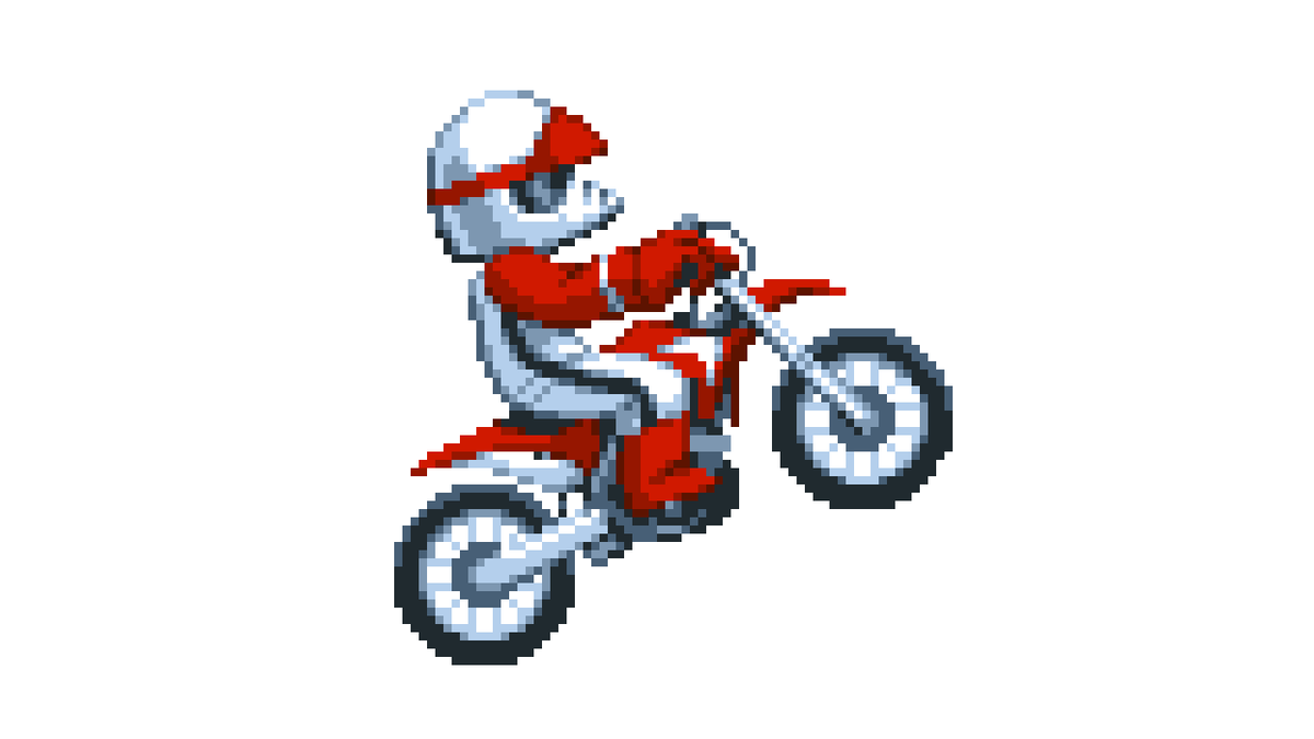 「【ファミコン】エキサイトバイク
【NES】EXCITEBIKE
#NINTEND」|フラッグさんのイラスト