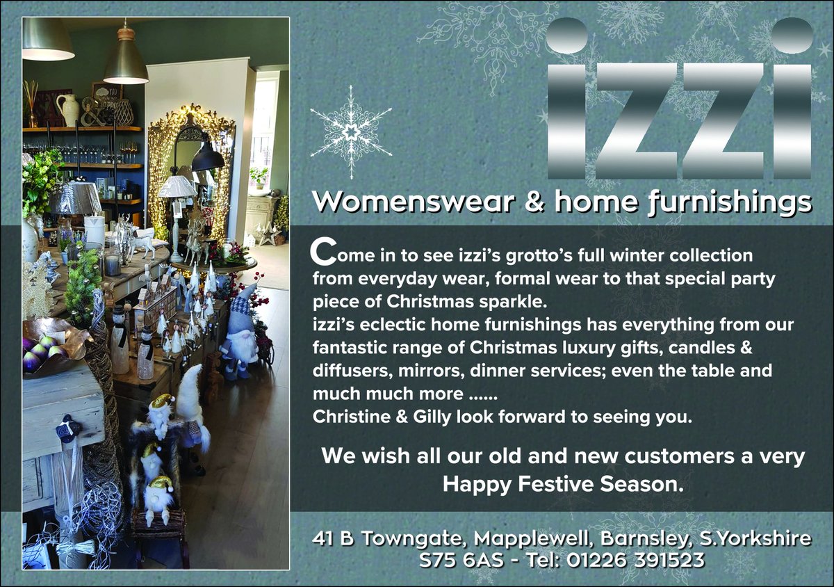 DartonArrow's tweet photo. For womenswear and home furnishing gifts, visit IZZI in Mapplewell...
#izzi #dartonarrow #womenswear #homefurnishings
https://t.co/XCOtAXhZDK https://t.co/fEvR3pXn5A