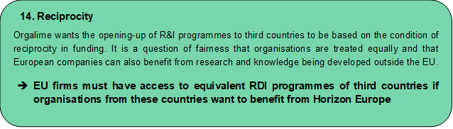 OrgalimeRDI's tweet photo. #HorizonEU Reciprocity
EU firms must have access to equivalent RDI programmes of third countries if organisations from these countries want to benefit from Horizon Europe https://t.co/9OpV1HOb0S
