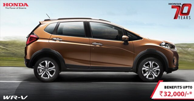 visionhondaoff's tweet photo. Time to #WOWTheWorld with the irresistibly macho #Honda #WRV. Now with offers up to ₹ 32,000. Start cruising. #VisionHonda #DecemberDeals. https://t.co/FgsS9pYqwk