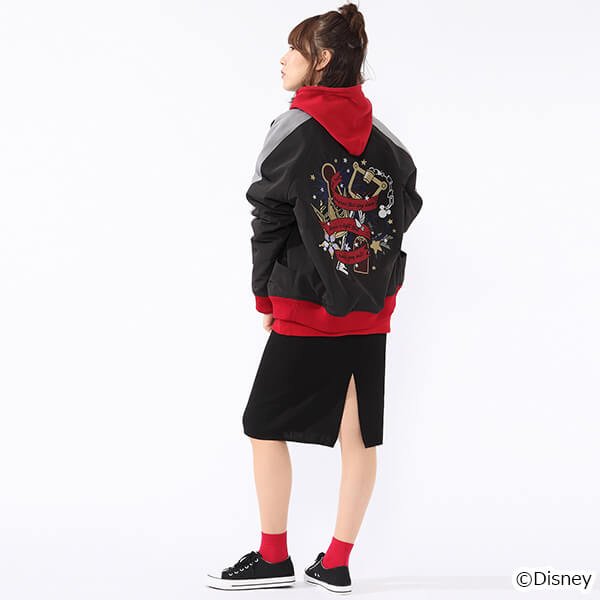 This Sora-themed jacket is featuring a Kingdom Key embroidery on