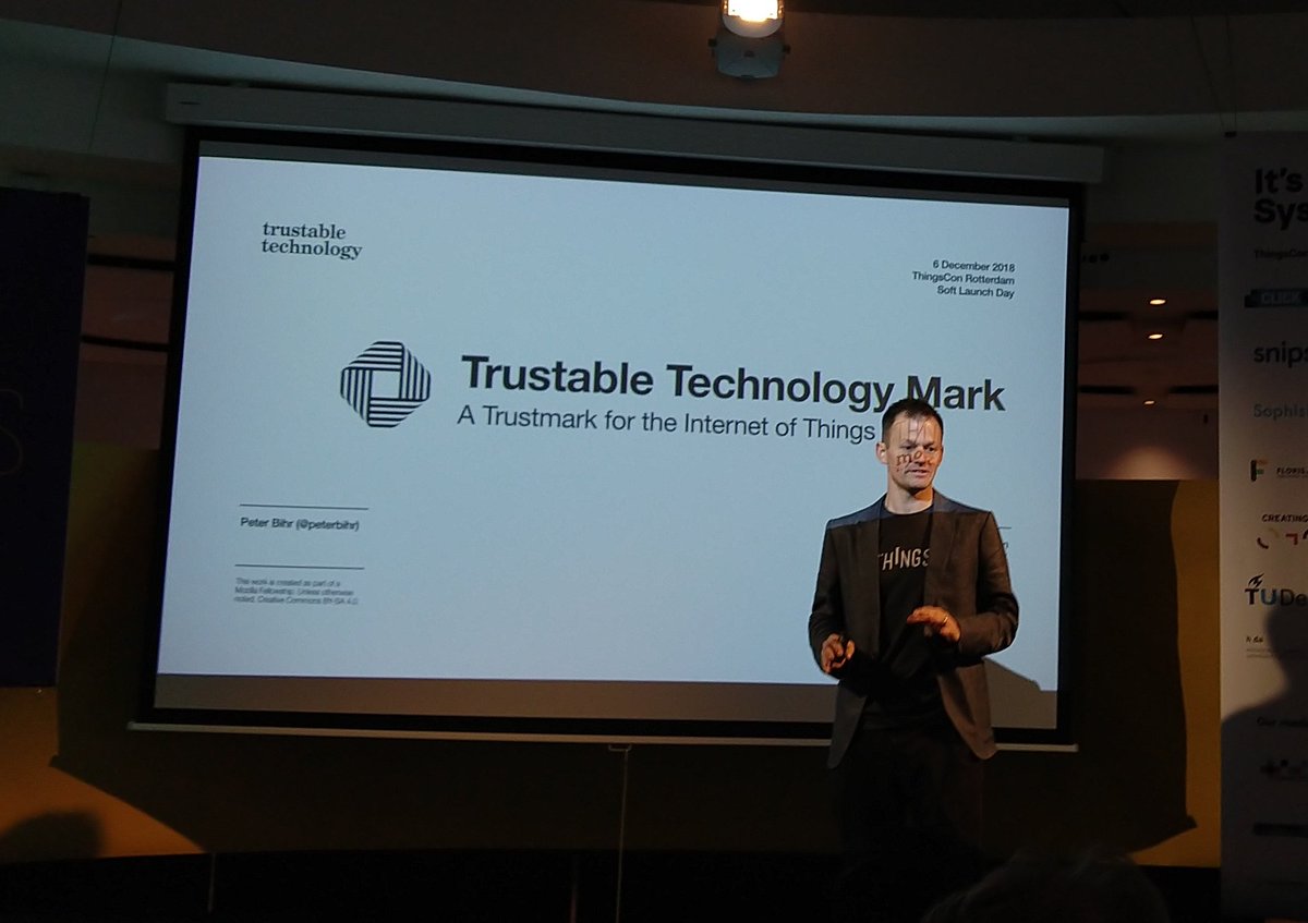 AlbrechtKurze's tweet photo. .@peterbihr, founder of @thingscon, is presenting the @trustable_tech at @ThingsConAMS. It is a trustmark for a better #IoT and products you can trust in. #thingsconAMS #thingscon https://t.co/Q7NMo77ONc