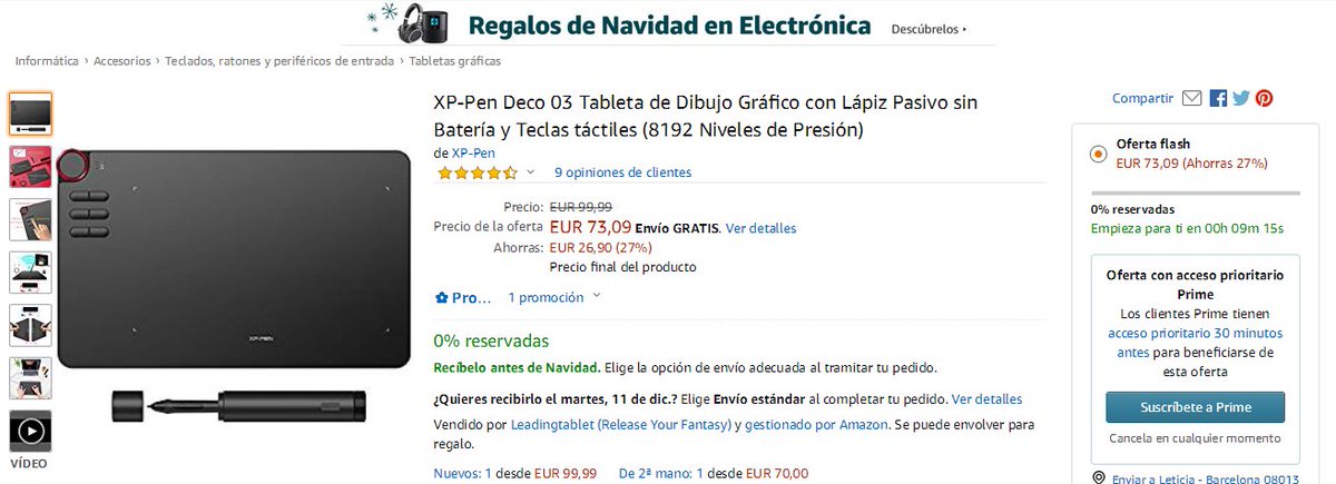 XPPen_Spain's tweet photo. Buenos días,
💚💛❤️💚💛❤️💚💛❤️
#Oferta de #Deco03 en #Amazon
#Descuento:27%
Precio:73,09€
Tiempo:06/12 10:00——22:00 MET
Enlace:https://t.co/agy9yrYPOZ
#pentablet #xppen #Discounts #Sales #tabletagráfica #deal #barato https://t.co/DgTdzz12wE