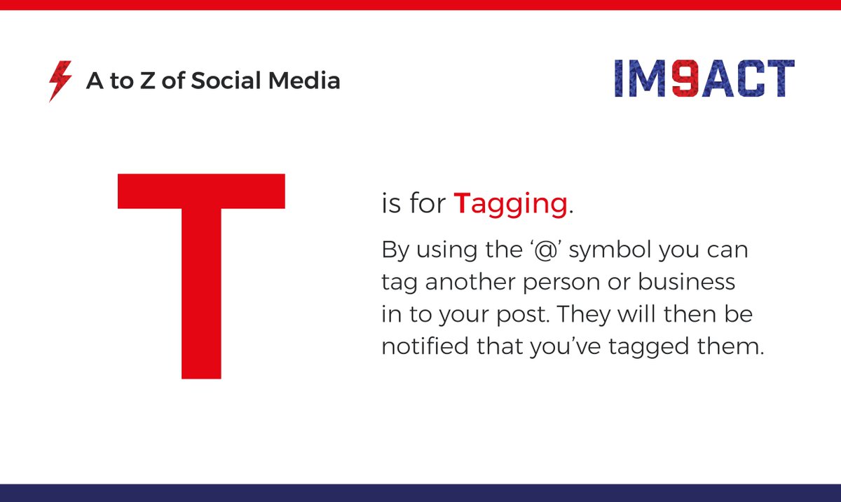 In Rich at @IM9ACT A to Z of Social Media, T is for Tagging.....

#WorcestershireHour #socialmedia