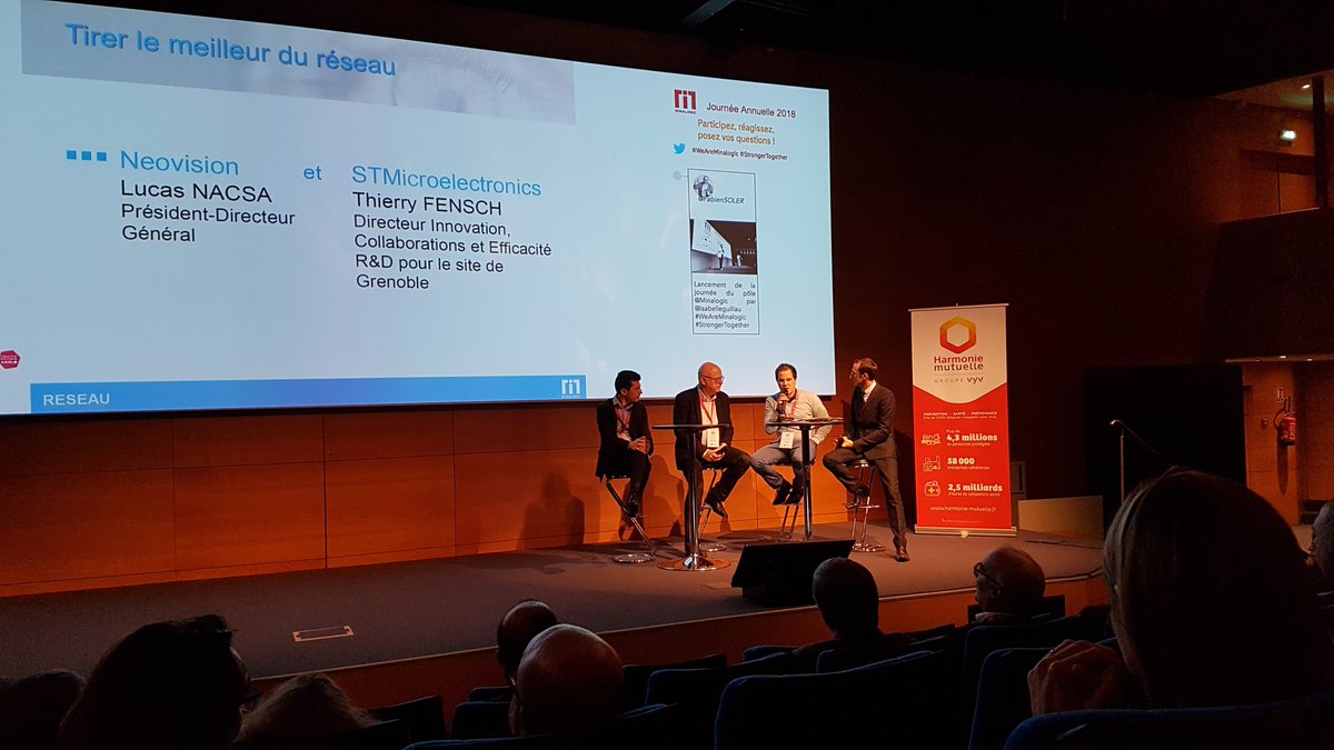MathildPavillon's tweet photo. Ouverture de #weareminalogic #strongertogether. Ça bouge à Grenoble. Comment l'union fait la force par récit de success stories. @neovision Lucas Nacsa et @ST_World Thierry Fensch. https://t.co/11BavzVVSf