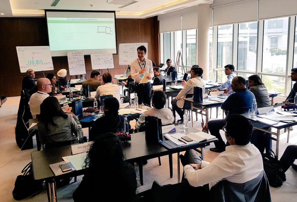HECParisExecEd's tweet photo. #HECParis Prof. Gonzalo Pacheco de Almeida capturing participants’ attention in the ‘Mastering Strategic Negotiations’ #ExecutiveShort #Program in #NewDelhi #India https://t.co/DsN30RMeiM