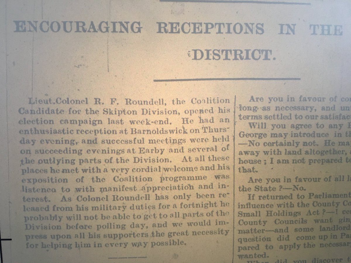 CravenFWW's tweet photo. #Thisweek 100yearsago Encouraging reception among district voters for coalition candidate campaigning for national election @CravenHerald @nycclibraries #Skipton #WW1 https://t.co/ZNsQnnE7Yd