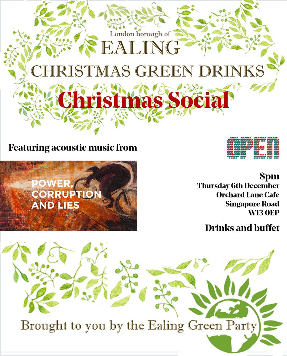 PCLBandLondon's tweet photo. It’s tonight! Come and hear our unplugged set @Openealing Orchard Cafe in West Ealing. Free entry. Come and meet some other like minded #green people in West London. #ealinggreendrinks. @EalingGreens https://t.co/EsuiAZzNK6