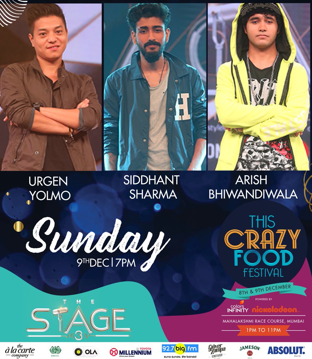 colors_infinity's tweet photo. The Top 5 artists of #TheStage3 are heading for their next LIVE performance together!
At #ThisCrazyFoodFestival in #Mumbai this weekend.
Get your tickets on: https://t.co/CnzJ879RV2 https://t.co/xOKVT00Mjj
