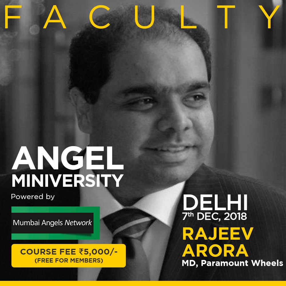 MumbaiAngels's tweet photo. Get an overview of angel investing with prolific investor Rajeev Arora.
Join @MumbaiAngels Network's Angel Miniversity this Friday the 7th of December Delhi
Register Now: https://t.co/x5CR2dDGlU  
#miniversity #mumbaiangels #termsheet #entrepreneur #angels #investors #delhi https://t.co/N7QKo79fuF