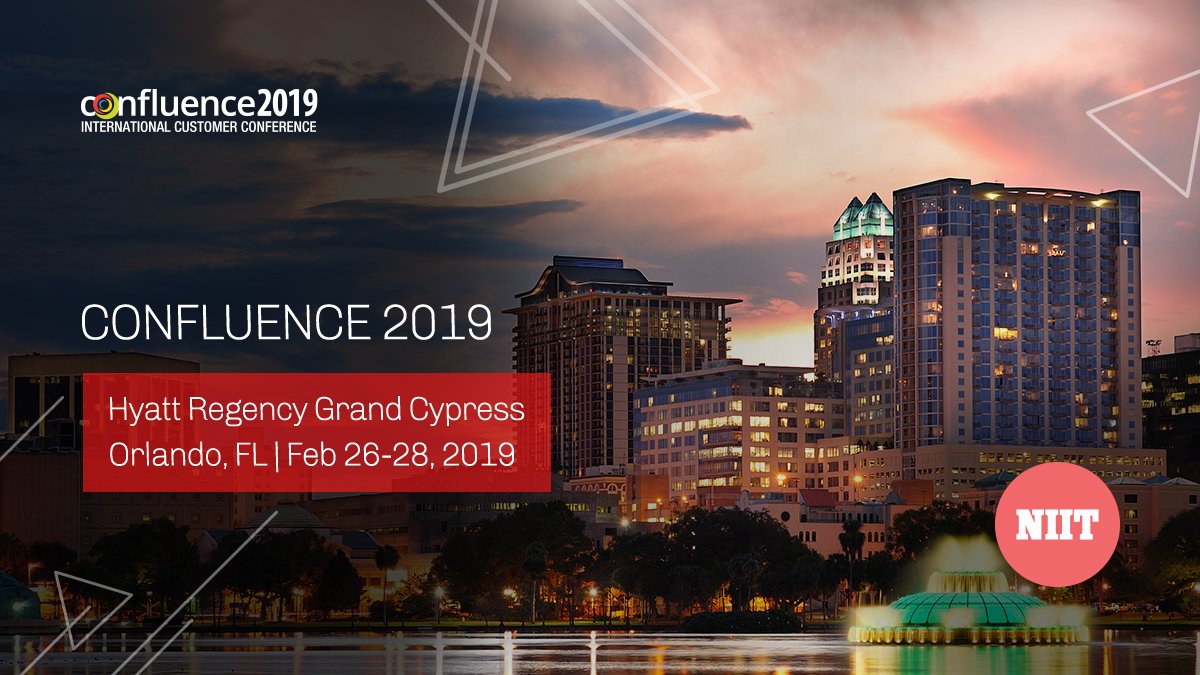 NIITMTS's tweet photo. We are thrilled to share that 2019 iteration of Confluence, NIIT’s annual international customer conference will held from Feb 26-28, 2019 at Hyatt Regency Grand Cypress in Orlando, FL. @NIITConfluence #NIITConfluence2019 https://t.co/MPb9sNcpwp