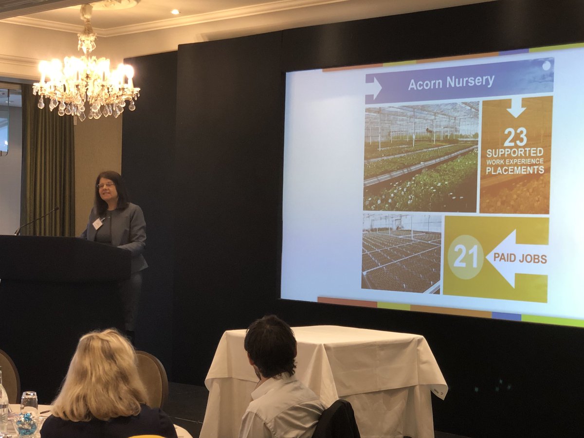 CEO Jocelyn Butterworth talks about the value of <a href="/acornjersey/">Acorn Enterprises</a> at the packed #abletowork conference today.