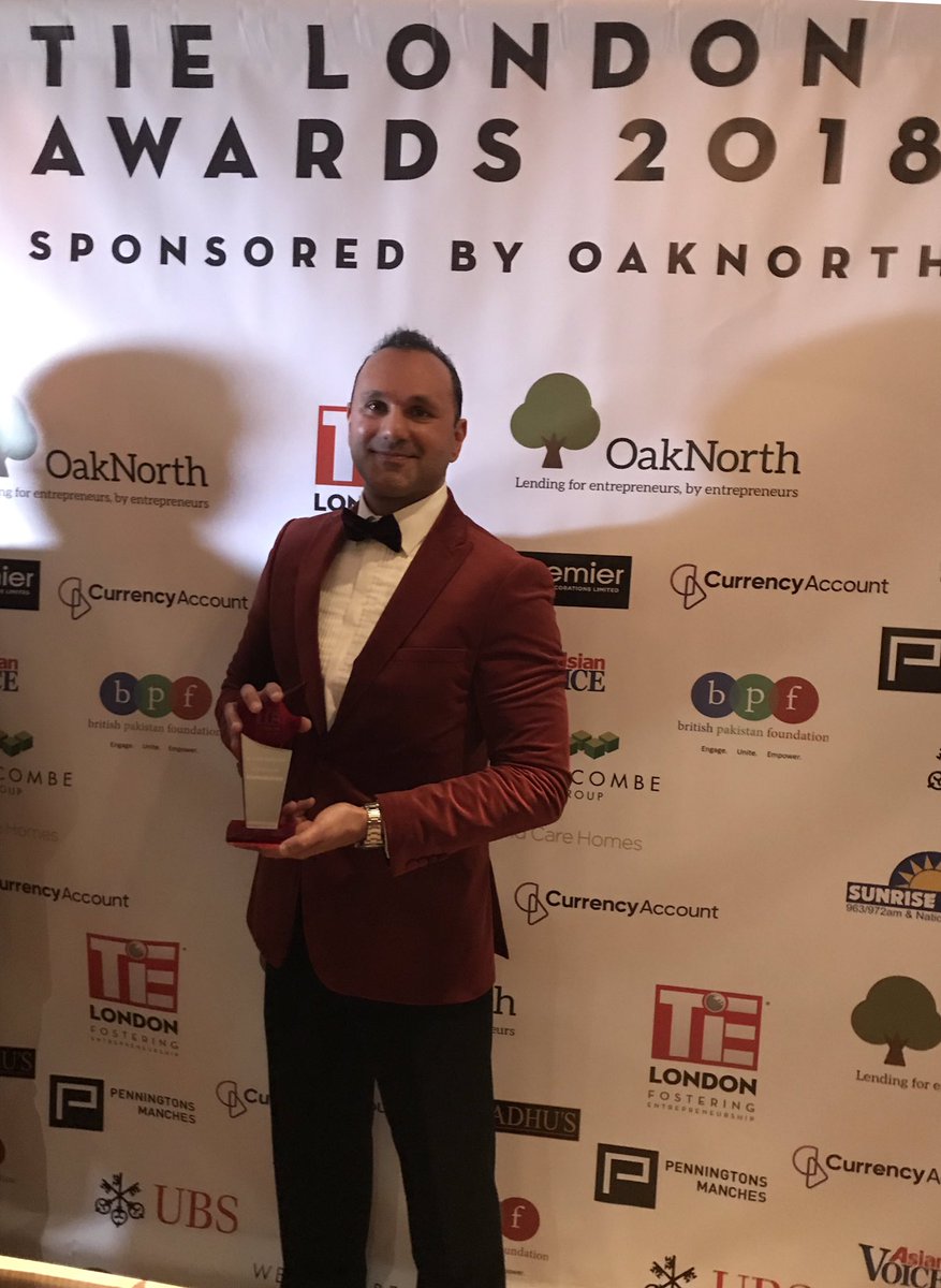 i_gpuk's tweet photo. Delighted to win the Chairman’s Entrepreneur Award at the prestigious #TiE Awards in Knightsbridge last night https://t.co/xVIze8kFFA