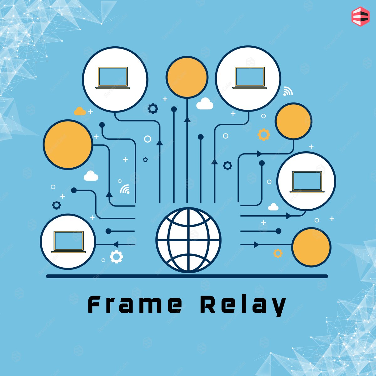 ServerCakeIndia's tweet image. Frame Relay is a scalable wide area network solution that makes use of packet-mode transmission. It is designed for cost-efficient transmission of data between LANs and WANs. #FrameRelay #ServerCake