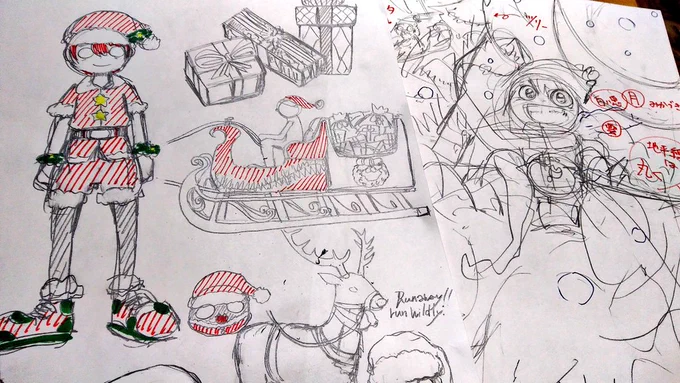 ぼちぼちとクリスマスイラストに取り掛かっています
トナカイがすっごい難しい!(笑)
テンション高めの一枚にしたいなと思ってます!?✊ 