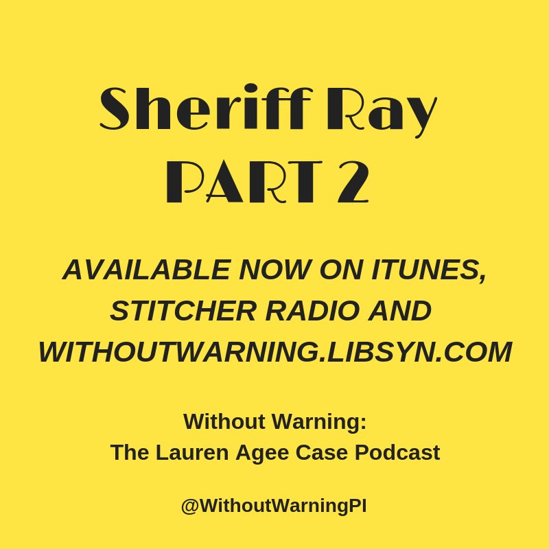 scrappymomPI's tweet photo. Part 2 of Sheriff Ray’s deposition is available now! Stream the special hour long episode on ITunes, Stitcher Radio, or https://t.co/jYgQ6v2gT0 ! #tuneinnow #justiceforlaurenagee #sheriffray #deposition #withoutwarningpi #newepisode #police #sheriff #dekalbcountypolice https://t.co/29Vx3KBxBV