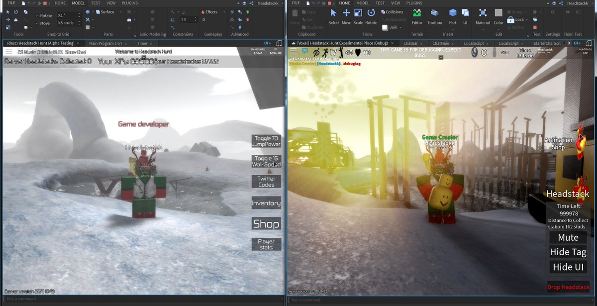 headstackk's tweet photo. Today, ya'll are gonna see my hard work on previous few months on #HeadstackHunt, left is before,. right is after, which will be coming soon. #RobloxDev

Honestly, I'm really proud of myself 🤩 https://t.co/TIjCEx6FXd