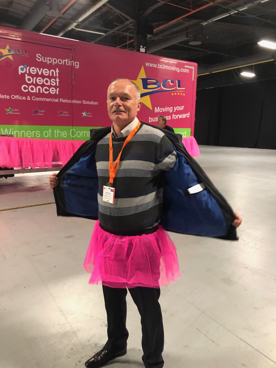 wearepreventBC's tweet photo. We had a cracking time @moversstorers. The contestants of Britain's Strongest Mover even pulled the pink PBC @BCLMoving Truck in tutus. Special thanks to the boss of Britainnia Bradshaw International for getting into the spirit, and to @EvoSupplies1 for their raffle. #socialgood https://t.co/jmv4QxThuj