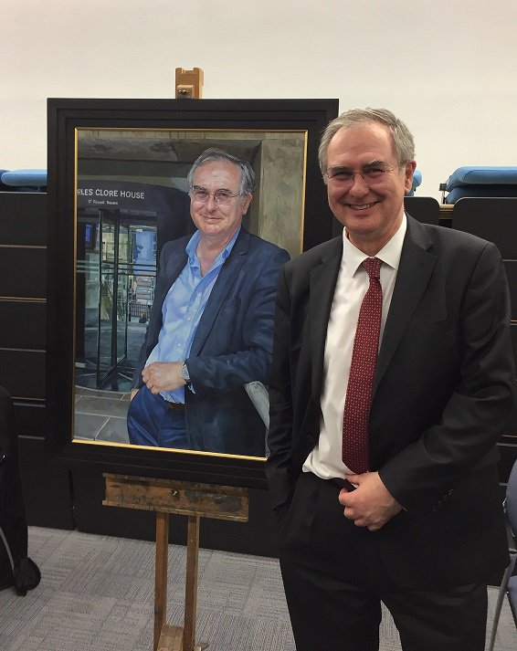 Wildys's tweet photo. Fantastic portrait of Jules Winterton by Alastair Adams, PPRP, unveiled last night to mark the occasion of Jules’ retirement from @IALS_law Library. Many congrats Jules, and best wishes for the future! #LibraryLegend https://t.co/pw27alKRCN