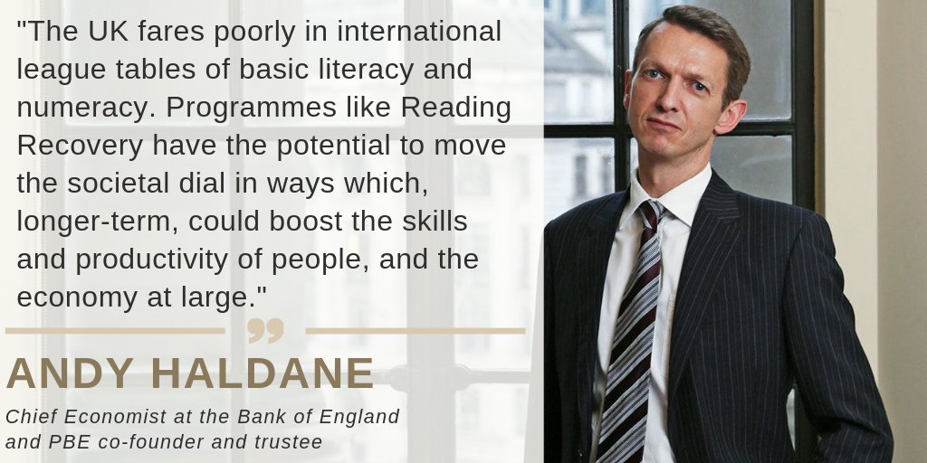 #ReadingRecovery could move the societal dial in ways which, longer-term, could boost the skills and productivity of people, and the economy at large”. Amazing words from <a href="/bankofengland/">Bank of England</a> chief economist Andy Haldane. Read the <a href="/ProBonoEcon/">PBE</a> report here: bit.ly/2U86tKy