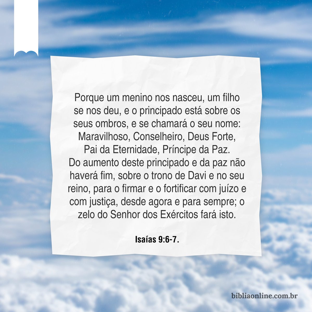 Isaías 9:6-7 (E um menino nos nasceu) - Bíblia