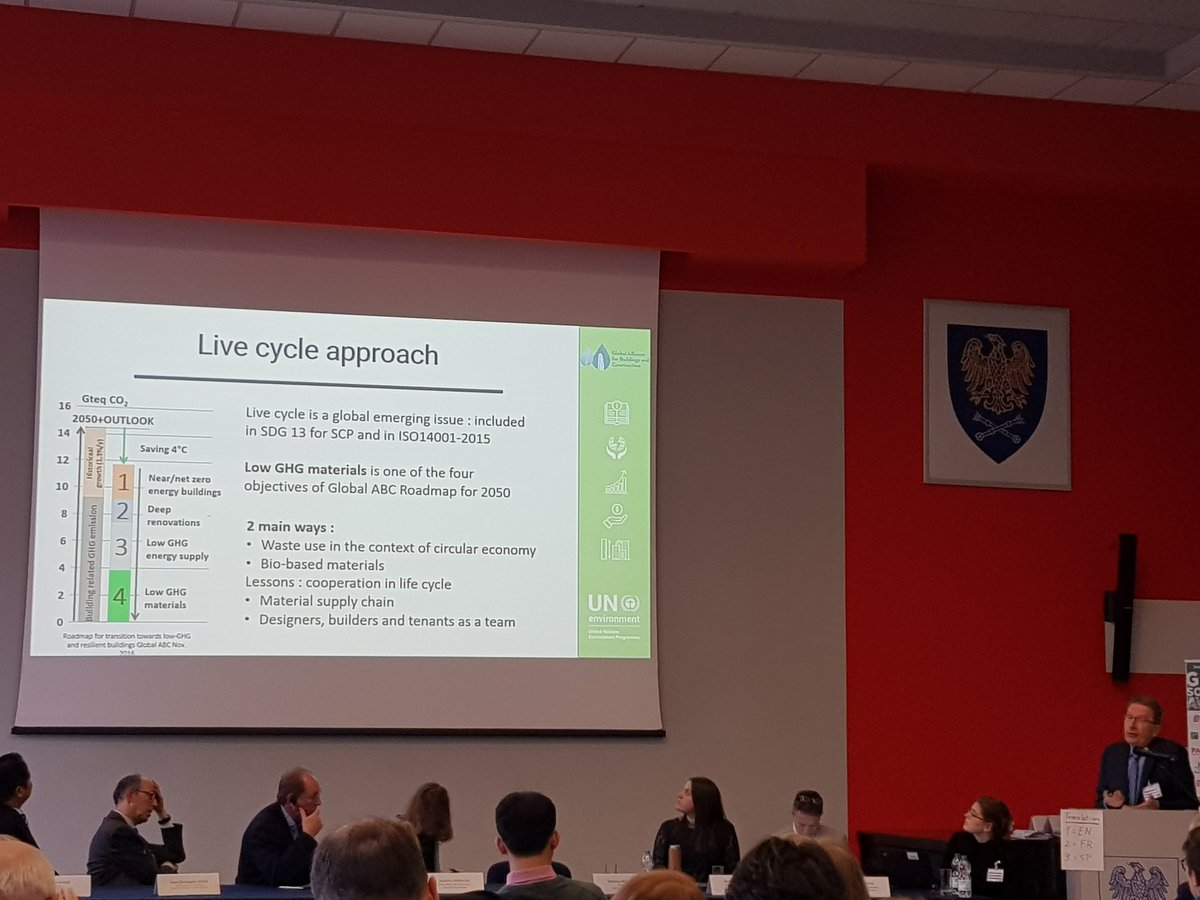 #COP24 #United4Climate Embodied carbon challenge for buildings : Christian Brodhag from <a href="/Construction21F/">Construction21 France</a> explain how recycled and biobased material are important' @FederationCINOV <a href="/FIDIC/">FIDIC</a>