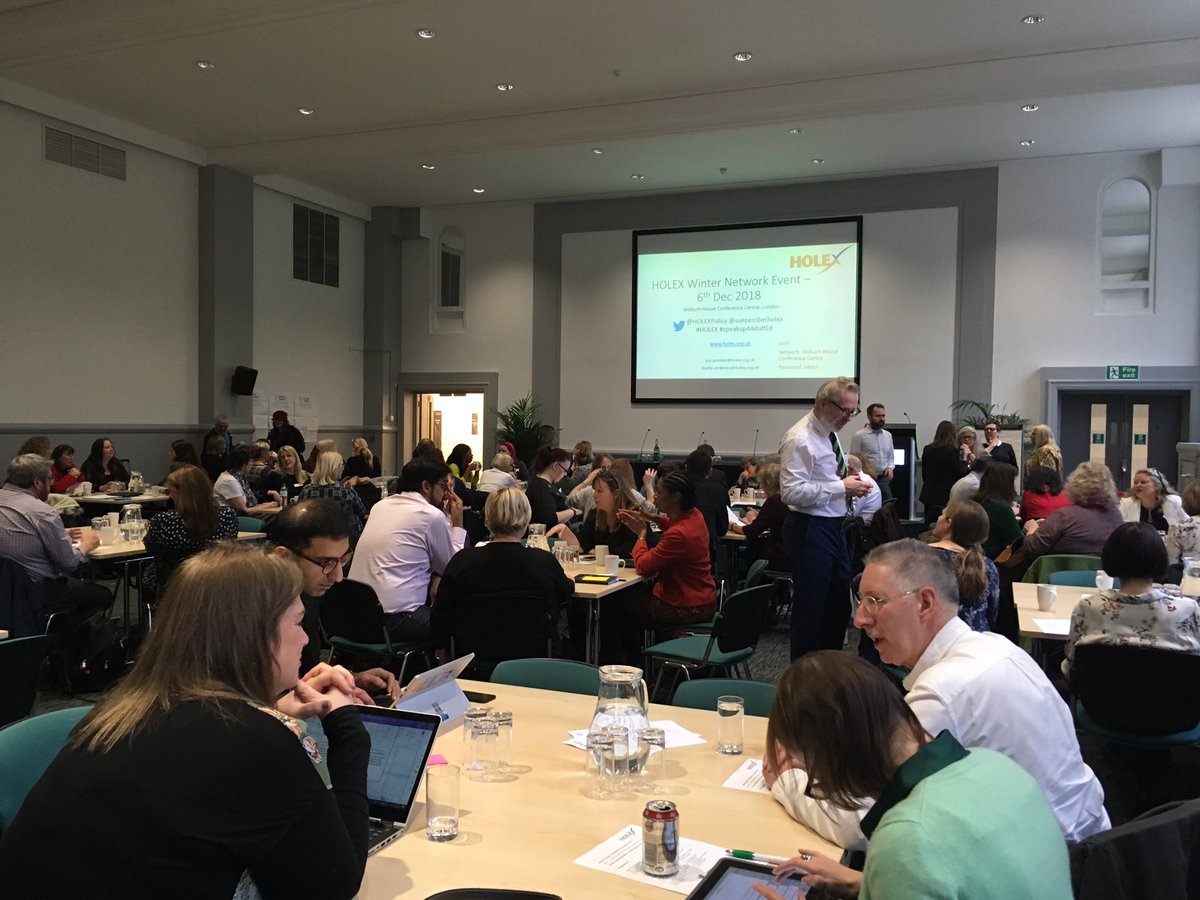Lovely (and loud) full house this morning. All ready for the HOLEX winter network event. Tweet if you’re here! #HOLEX #speakup4AdultEd
