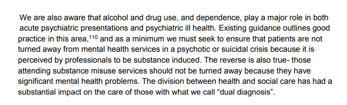 Good to see this paragraph on co-occurring mental health and substance use problems in the independent review of the Mental Health Act, which reflects @PHE_uk guidance in this area #NoWrongDoor
gov.uk/government/pub…