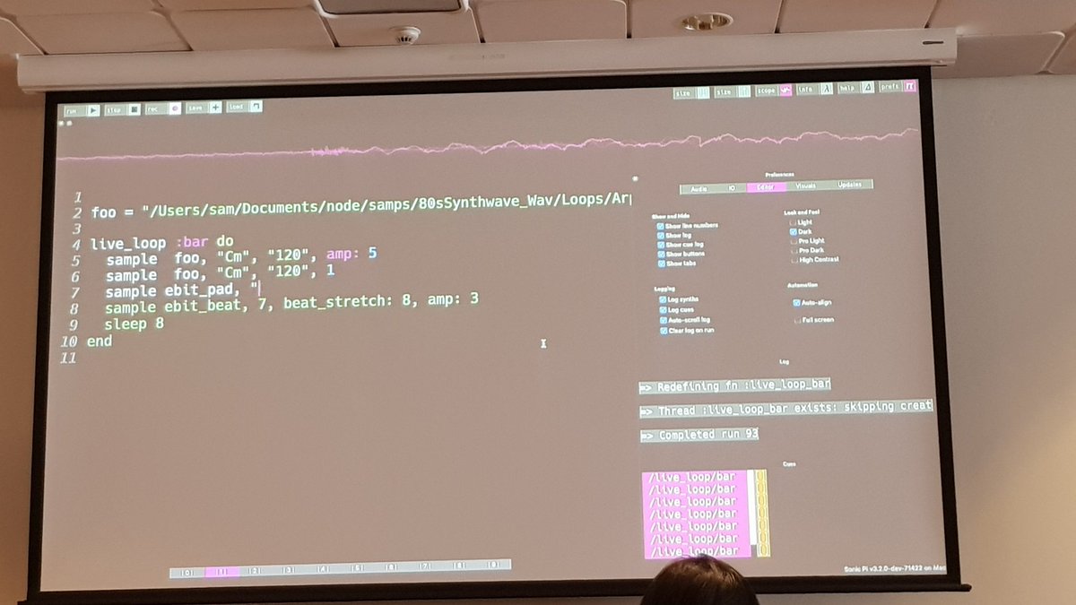 CalvinNortonNZ's tweet photo. Some great Cminor jams via code today at #YOW18 💻🎵😍 https://t.co/t8R8ARe7Dk