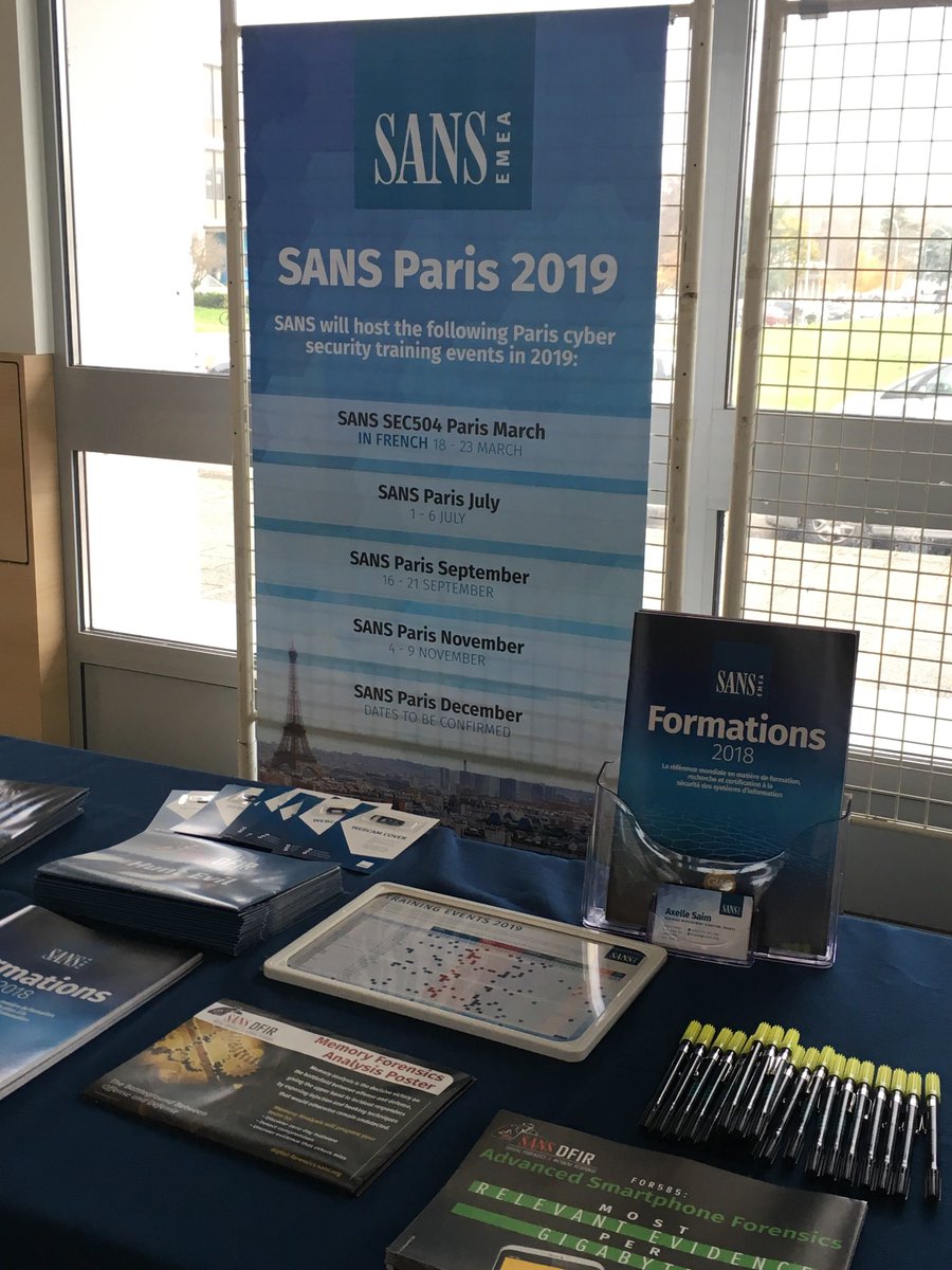 SANSEMEA's tweet photo. 🇫🇷 Come and learn more about SANS training courses and take home one of our famous posters - visit our stand at #botconf2018! https://t.co/oom9KrTCWq
