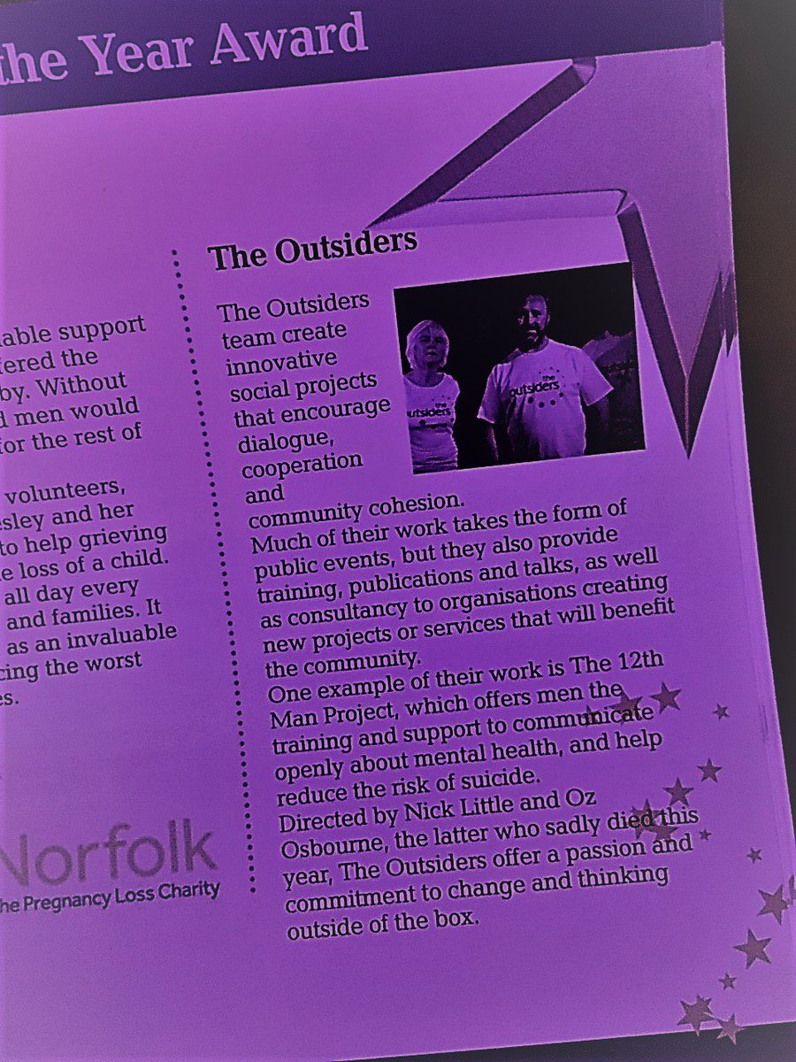 NorfolkCF's tweet photo. A lovely eve had by all at the @StarsofNaW - so many unsung heroes doing incredible work in #Norfolk. Great to sponsor the community group/champion of the year award. Congrats to all finalists & winners & a special mention to The Outsiders for winning our award. #StarsOfNorfolk https://t.co/6lIHbkydiY