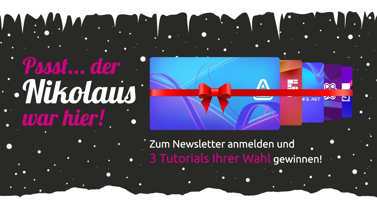 entw_tutorials's tweet image. Weihnachten steht vor der Tür und es gibt schon die ersten Geschenke. Im Gepäck haben wir ein großartiges Nikolaus-Angebot: melden Sie sich jetzt an und gewinnen Sie mit etwas Glück 3 Tutorials Ihrer Wahl. Jetzt zugreifen! >> bit.ly/2AVw8gG
