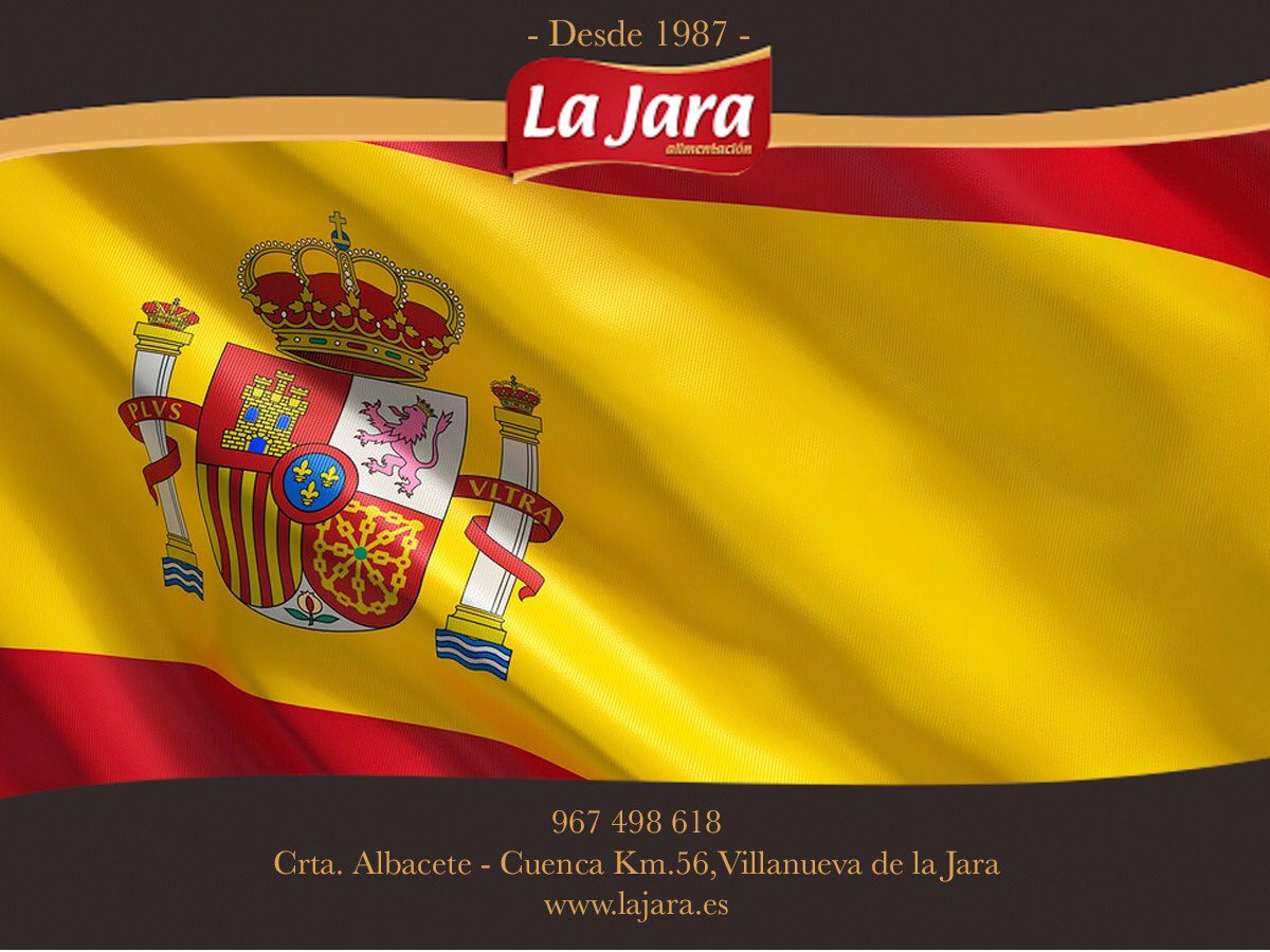 A todos nuestros clientes en especial y a todo el mundo en general.

¡Feliz Día de la Constitución!

☎ 967 498 618 
🏢 Crta.Albacete - Cuenca km, 56, Villanueva de la Jara 
🖥 lajara.es