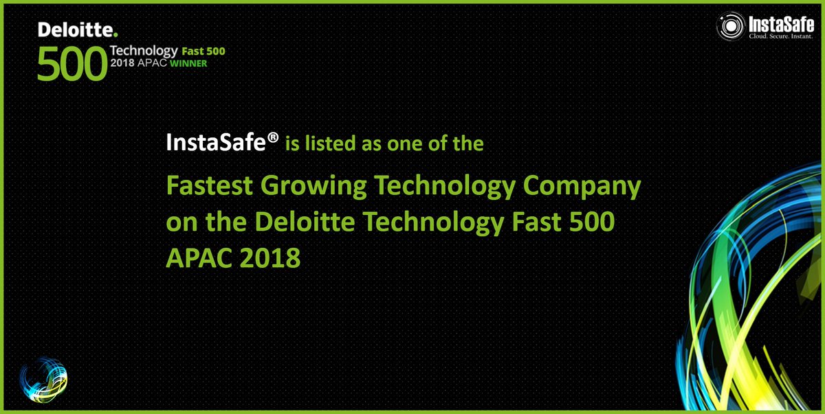 InstaSafe's tweet image. We are proud to be recognized as a 2018 #Fast500APAC winner by @DeloitteTMT!

We would like to thank our customers, partners, investors, employees, alumni and all the well-wishers for their continued support and look forward to an everlasting relationship with them!

#Winner