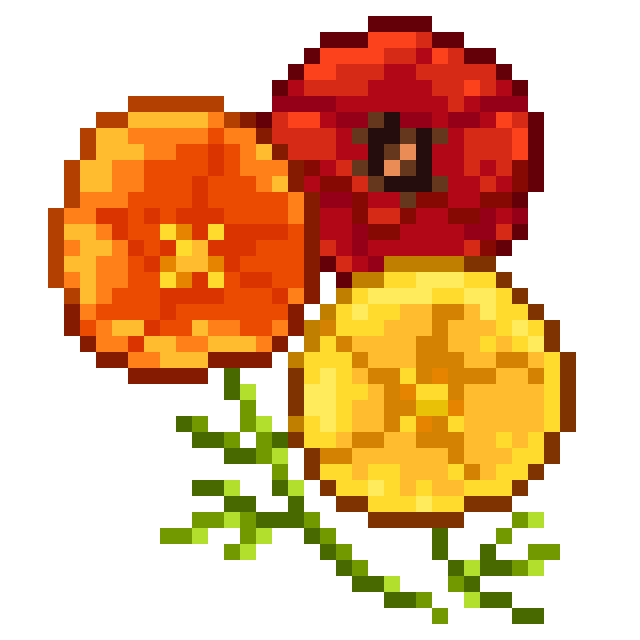 隼レイカ A Twitter 40ｘ40 No 146 今日のポピー ドット塗り絵 T Co Utavjftwii